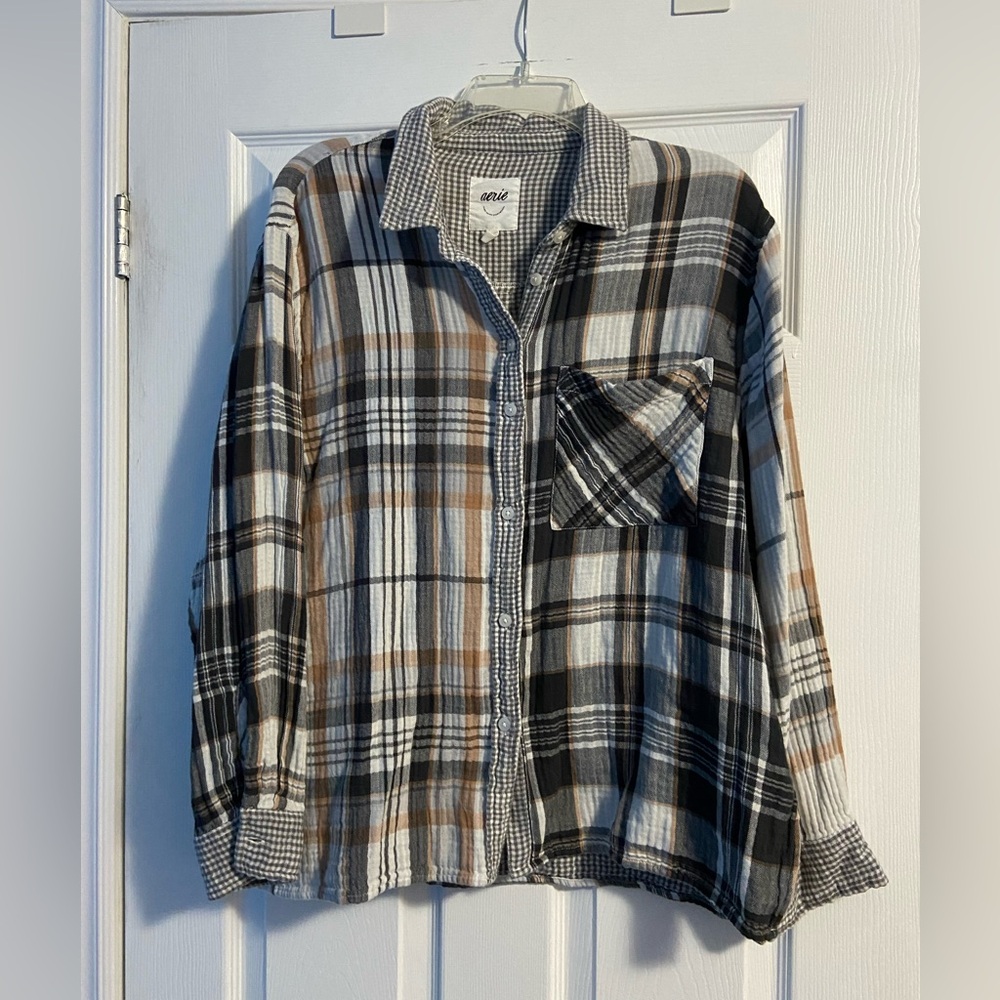 Women's Plaid Button-Up Shirt